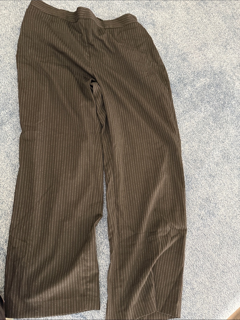 Catherines Black Pinstriped Slip-On Dress Trousers